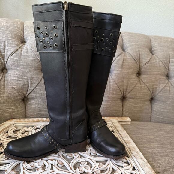 Corral Black Leather Tall Boots Women’s 8.5 - Picture 5 of 10